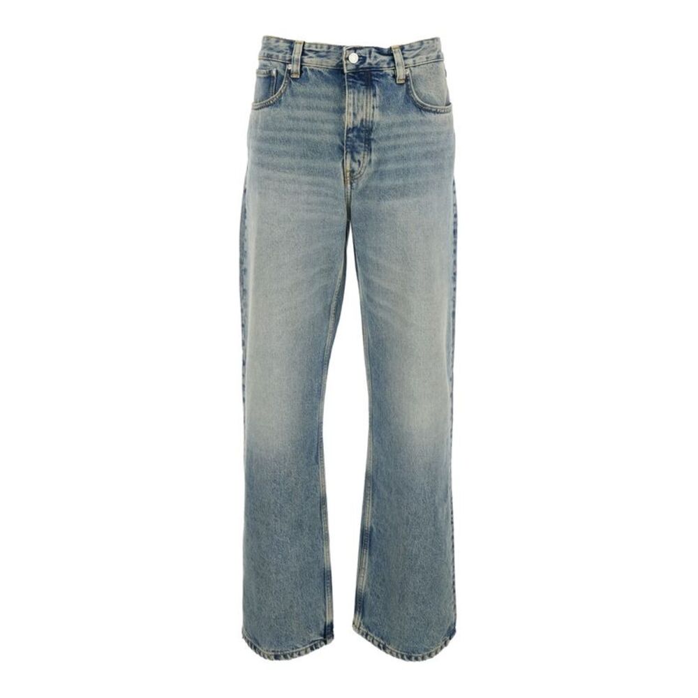 Won Hundred Men Five-Pocket Jeans With Faded Effect In Blue Denim For Men